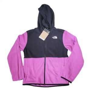Girl's The North Face Fleece Zip Hoodie Size Large NWT Purple/Black
